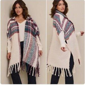 Torrid Berry Plaid Ruana Wrap